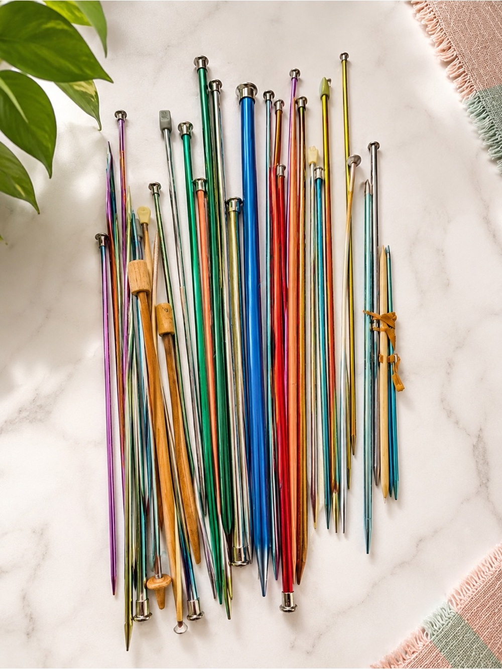 Knitting Needle Lot Assorted Sizes Straight Knitting Needles